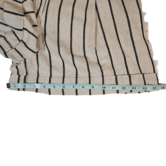 Worthington High Waisted Linen Blend Shorts, Cream/Black Stripes, 10 - Picture 12 of 12